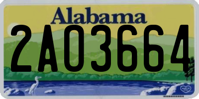 AL license plate 2AO3664