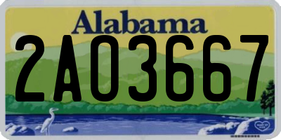 AL license plate 2AO3667