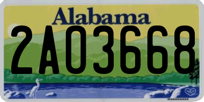 AL license plate 2AO3668
