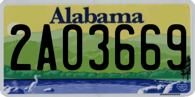 AL license plate 2AO3669
