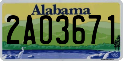 AL license plate 2AO3671