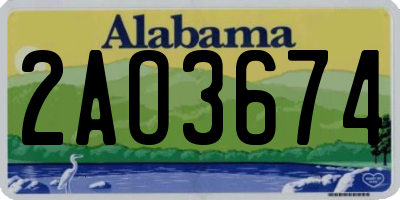AL license plate 2AO3674