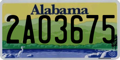 AL license plate 2AO3675