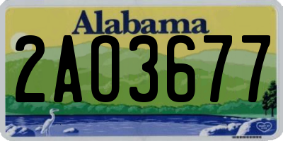 AL license plate 2AO3677