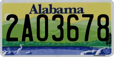 AL license plate 2AO3678