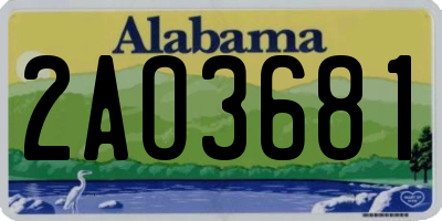 AL license plate 2AO3681
