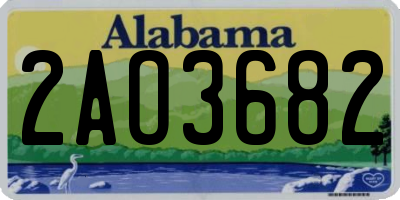 AL license plate 2AO3682