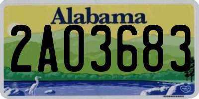 AL license plate 2AO3683