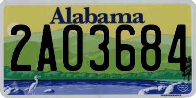 AL license plate 2AO3684
