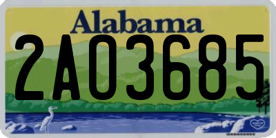 AL license plate 2AO3685