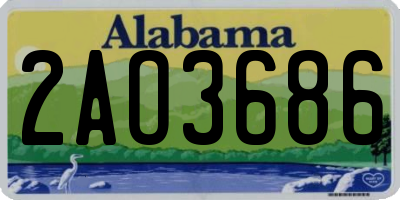 AL license plate 2AO3686