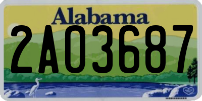 AL license plate 2AO3687