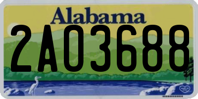 AL license plate 2AO3688