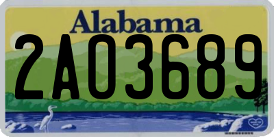 AL license plate 2AO3689