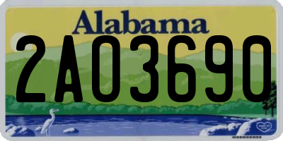 AL license plate 2AO3690