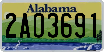 AL license plate 2AO3691