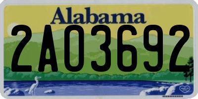 AL license plate 2AO3692