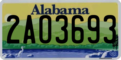AL license plate 2AO3693