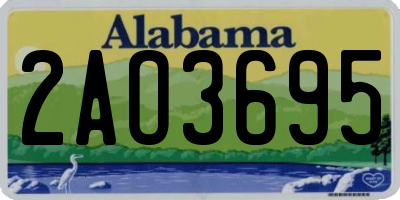 AL license plate 2AO3695