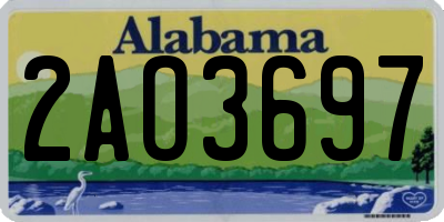 AL license plate 2AO3697