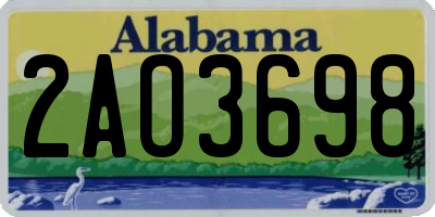 AL license plate 2AO3698