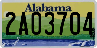 AL license plate 2AO3704