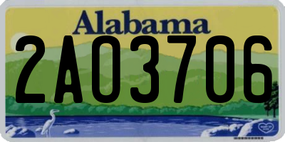 AL license plate 2AO3706