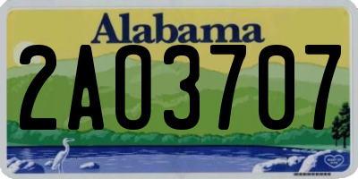 AL license plate 2AO3707