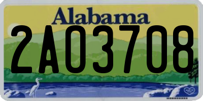 AL license plate 2AO3708