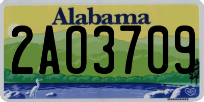 AL license plate 2AO3709