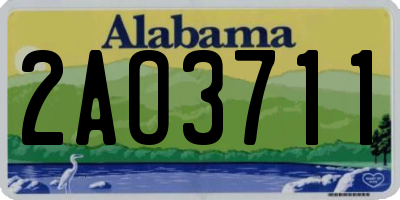 AL license plate 2AO3711