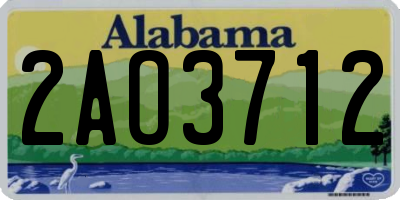 AL license plate 2AO3712