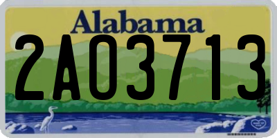 AL license plate 2AO3713