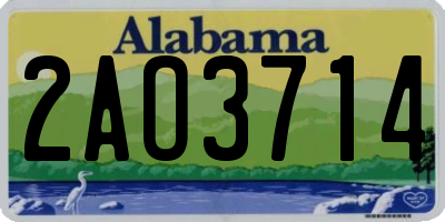 AL license plate 2AO3714