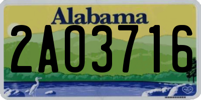 AL license plate 2AO3716