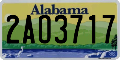 AL license plate 2AO3717