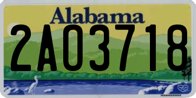 AL license plate 2AO3718