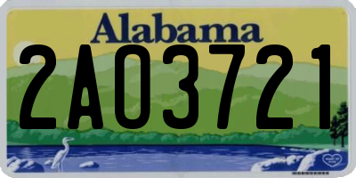 AL license plate 2AO3721