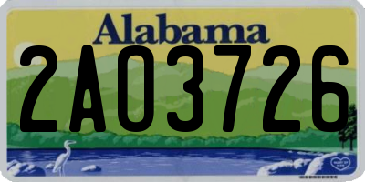 AL license plate 2AO3726