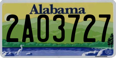 AL license plate 2AO3727