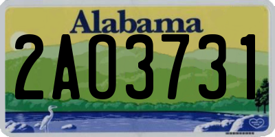 AL license plate 2AO3731