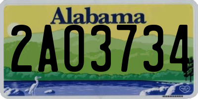 AL license plate 2AO3734