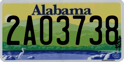 AL license plate 2AO3738