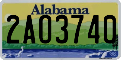 AL license plate 2AO3740
