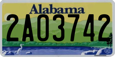 AL license plate 2AO3742