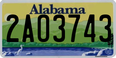 AL license plate 2AO3743