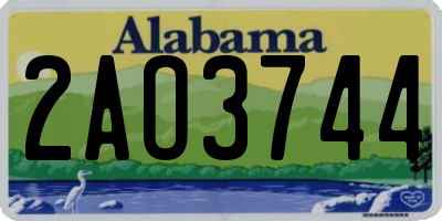 AL license plate 2AO3744