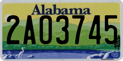 AL license plate 2AO3745