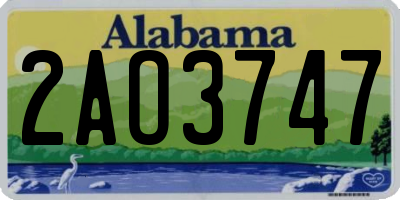 AL license plate 2AO3747