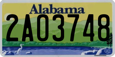 AL license plate 2AO3748